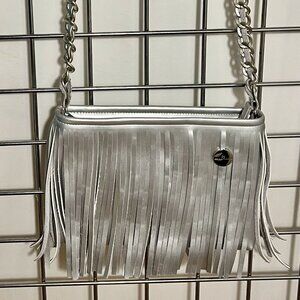 Stunning Silver Fringe Bag by Frosinone